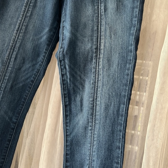 ⭐️ bebe high rise stretch blue whisking combo zipper button fly leg seam 24 - Picture 5 of 16